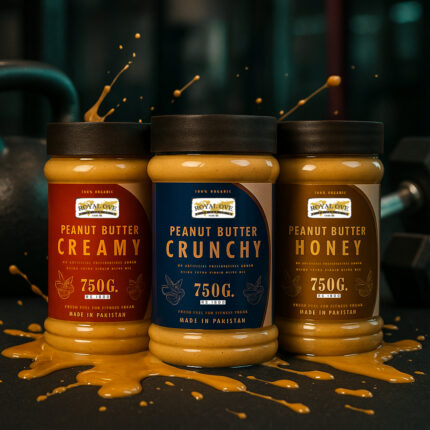 TRIO PACKAGE - 3 JARS OF 750GRAMS - ROYAL OVE PEANUT BUTTER - CREAMY, CRUNCHY & HONEY.